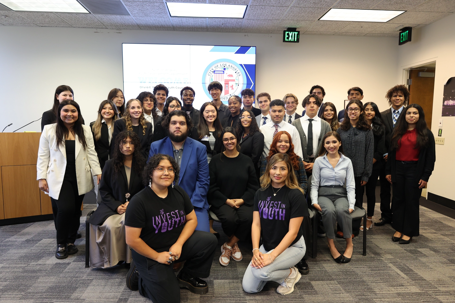 Group photo of this year's LA City Youth Council members.