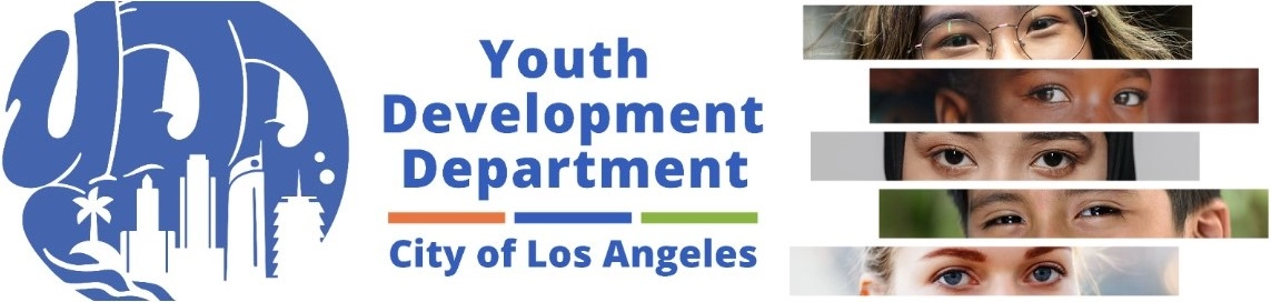 YDD logo with text and different images of people's eyes 