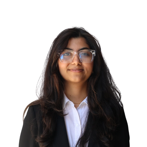 Young women wearing glasses and business clothes