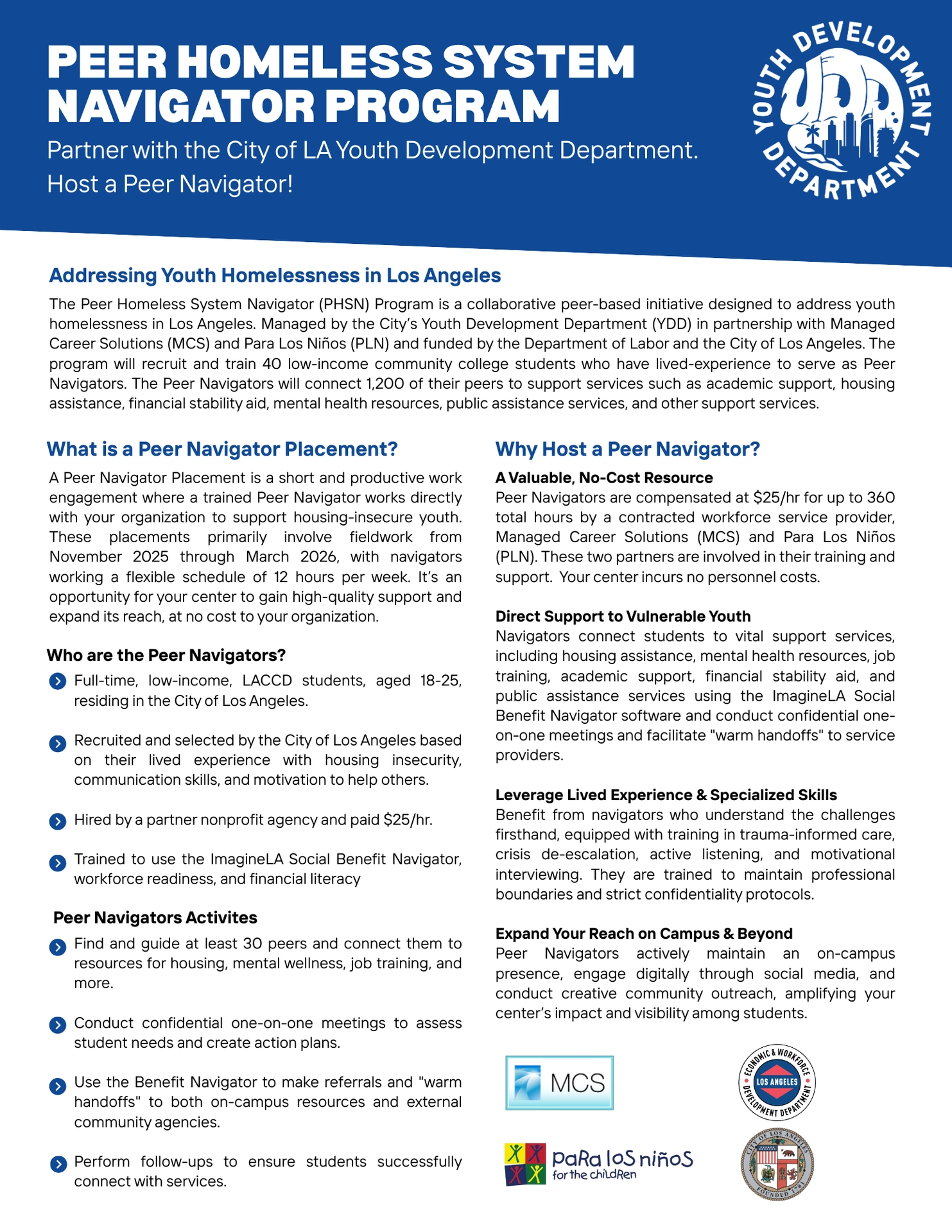 Host a Peer Navigator