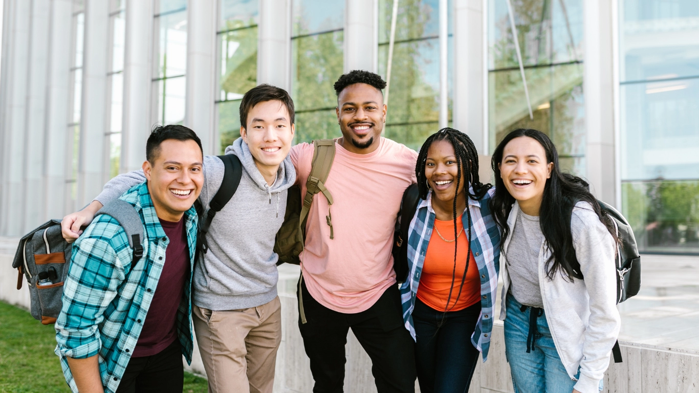 students on campus