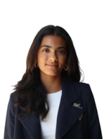 Young woman with dark hair wearing business clothing