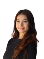 Young woman in black blouse