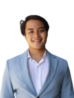 Young man in light blue grey suit